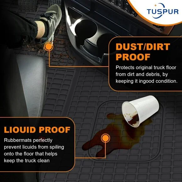 Floor Mats fit for Freightliner Cascadia 2018-2023 | Heavy Duty Truck Floor Rubb - Picture 6 of 7